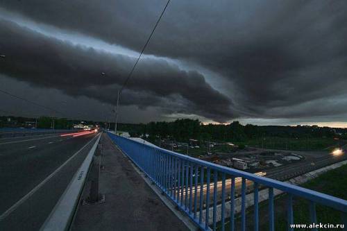 Ураган в Алексине, вид с моста