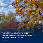 Тульскую область ждут сразу три дня аномального для октября тепла. Начнется этот марафон в