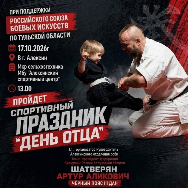 Днев Отца в Алексине: отец и ребёнок вместе на спортивной площадке