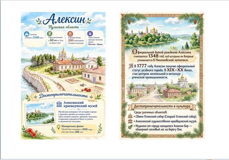 Получите бесплатные плакаты о городе Алексин за донат